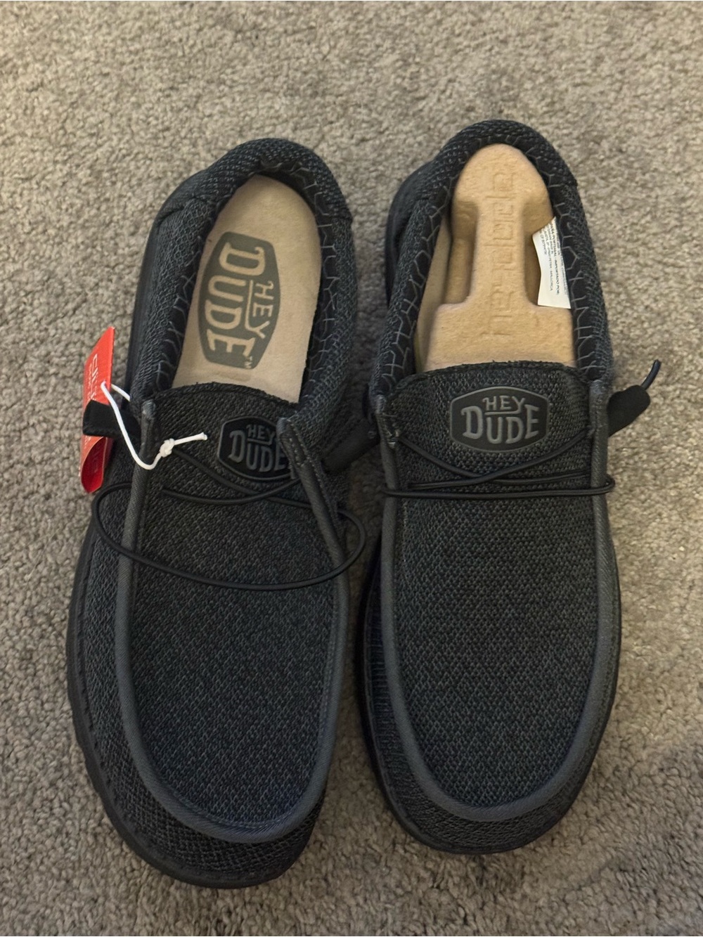 Hey Dude Men's grey Wally Knit Slip-On Boat Shoes